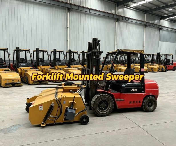 Forklift Mounted Sweeper HeavyDuty Industrial Yard Cleaning Attachment
