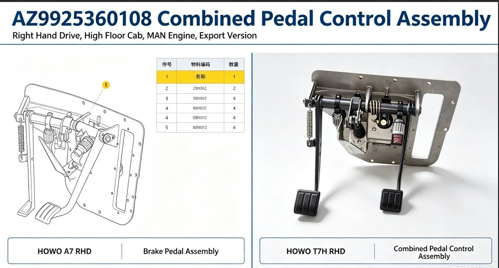 SINOTRUK RHD Truck Safety Systems Steering, Brake Clutch Parts For HOWO A7 T7...